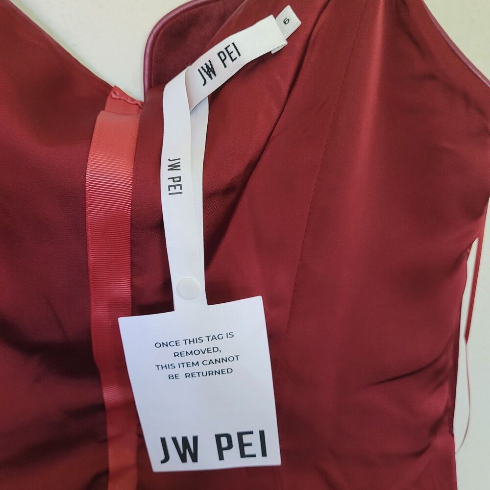 JW PEI Eva Spaghetti Strap Sueded Dress Burgundy Women 6 Mini Party Nightout - Picture 14 of 17